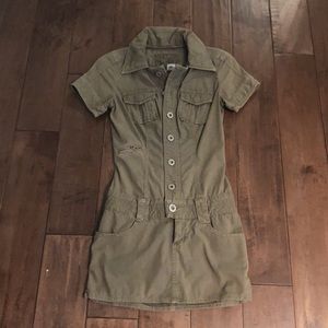 GUESS Military style olive green mini dress XS